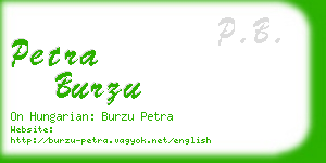 petra burzu business card